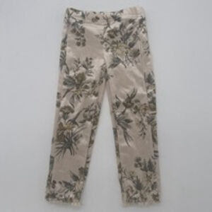 JOYFOLIE Floral Crushed Velvet Leggings Size 3T Beige Green